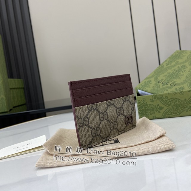 Gucci專櫃古馳最新款飾GG細節卡片夾卡包 jh2303型號：795230